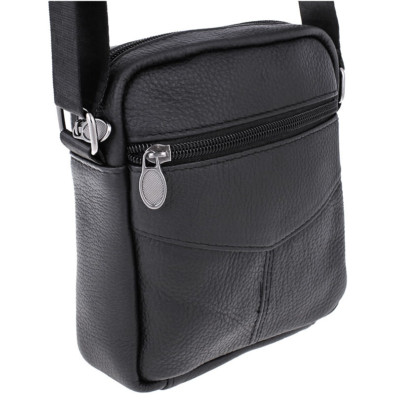 Pánska taška cez rameno kožená čierna 401 19869438