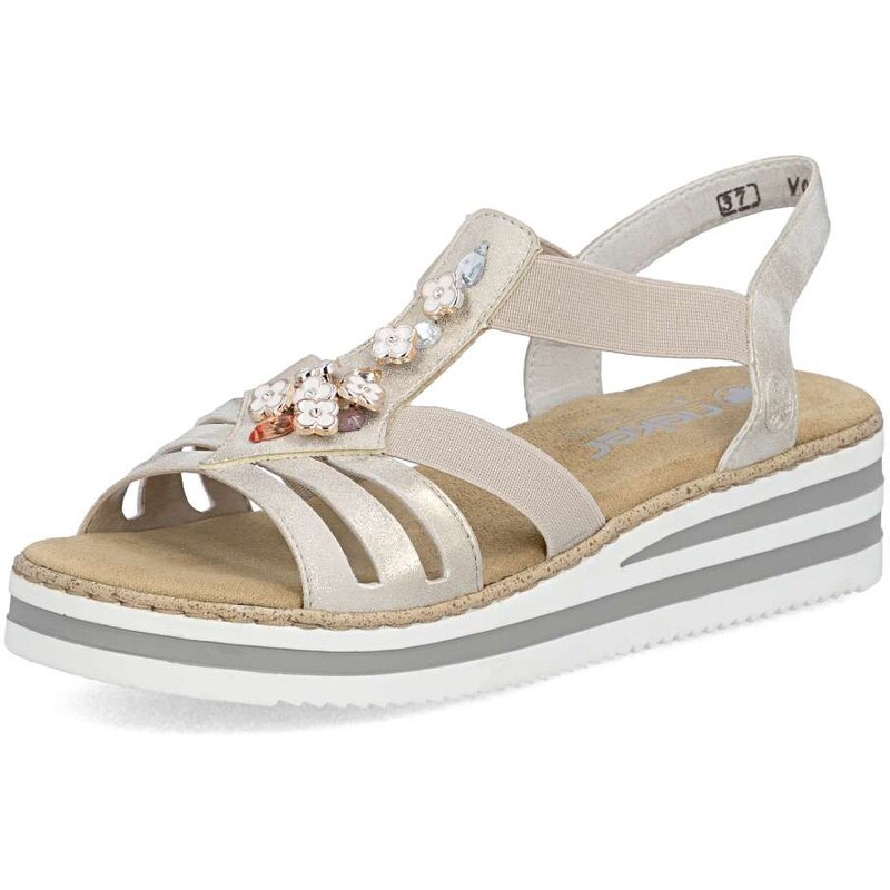 Dámske sandále RIEKER V0245-60 zlatá S6 67589473