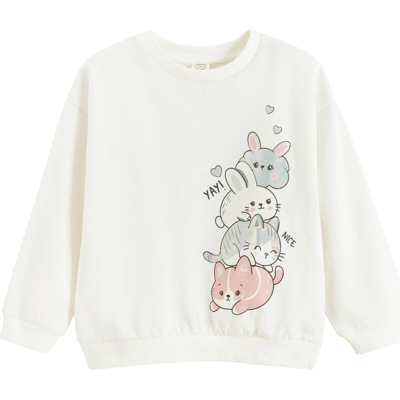 Cool Club Mikina béžová / svetlosivá / biela 65773594