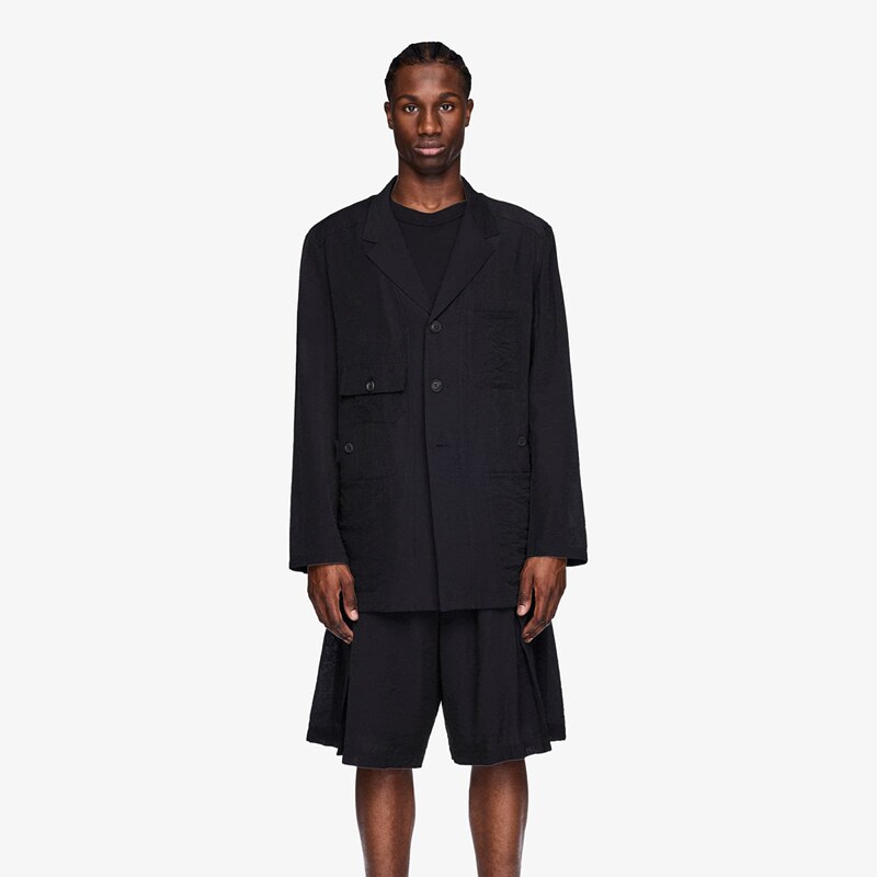 Bunda Y-3 Crinkle Viscose Chore Coat Black/ Night Grey XL 67589858