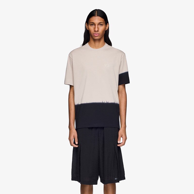 Tričko Y-3 Dipped Regular Short Sleeve T-Shirt Light Brown/ Black L 67589833