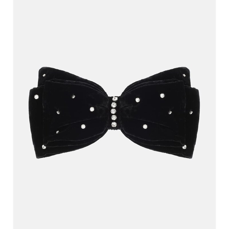 Miu Miu Embellished velvet bow barrette 67998321