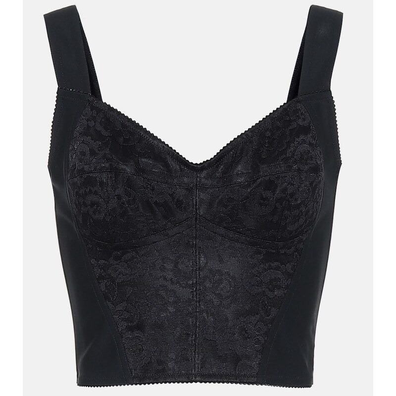 Dolce&Gabbana Lace-trimmed jacquard bustier 68116437