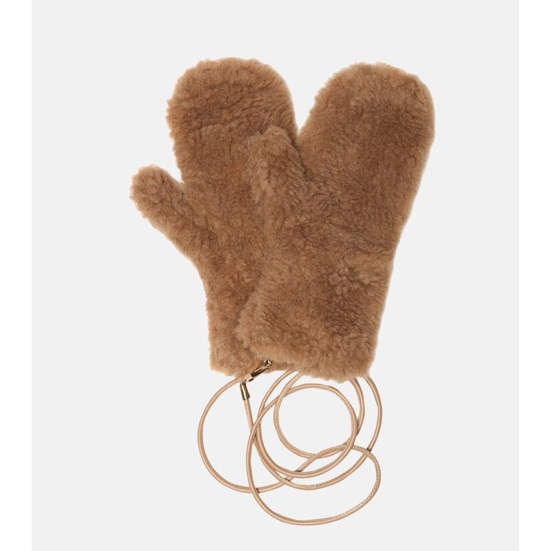 Max Mara Ombrato camel hair and silk mittens 68285024