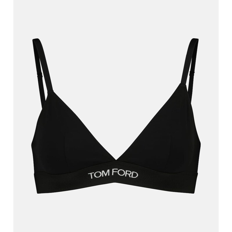 Tom Ford Logo stretch-jersey triangle bra 68008562