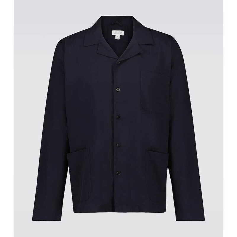 Sunspel Cotton long-sleeved pajama shirt 67988656