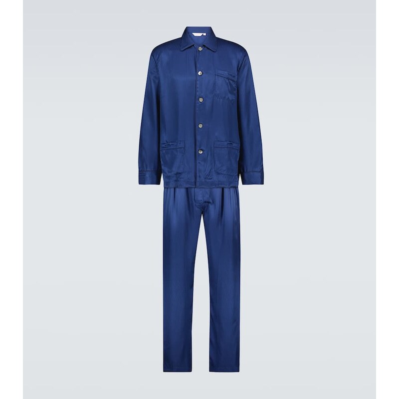Derek Rose Woburn striped silk pajama set 68276812