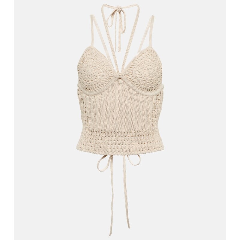 Simkhai Ralia cotton-blend crocheted crop top 67988620