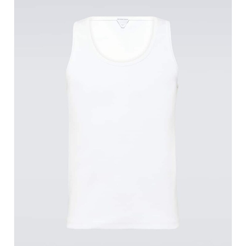Bottega Veneta Ribbed-knit cotton-blend tank top 68046929