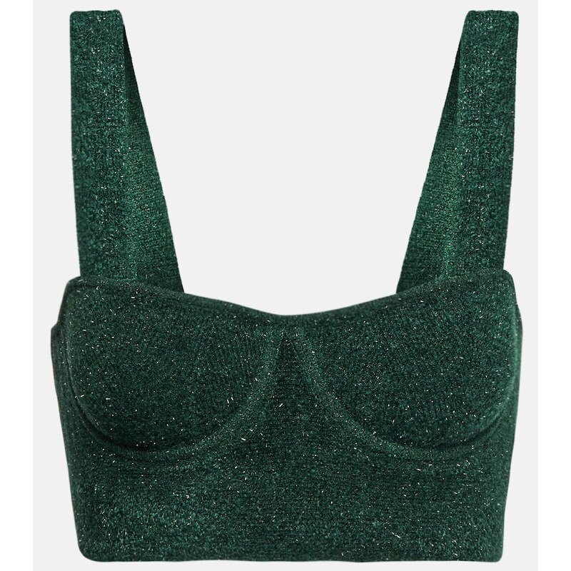 Galvan Moonlight metallic knit crop top 68167602