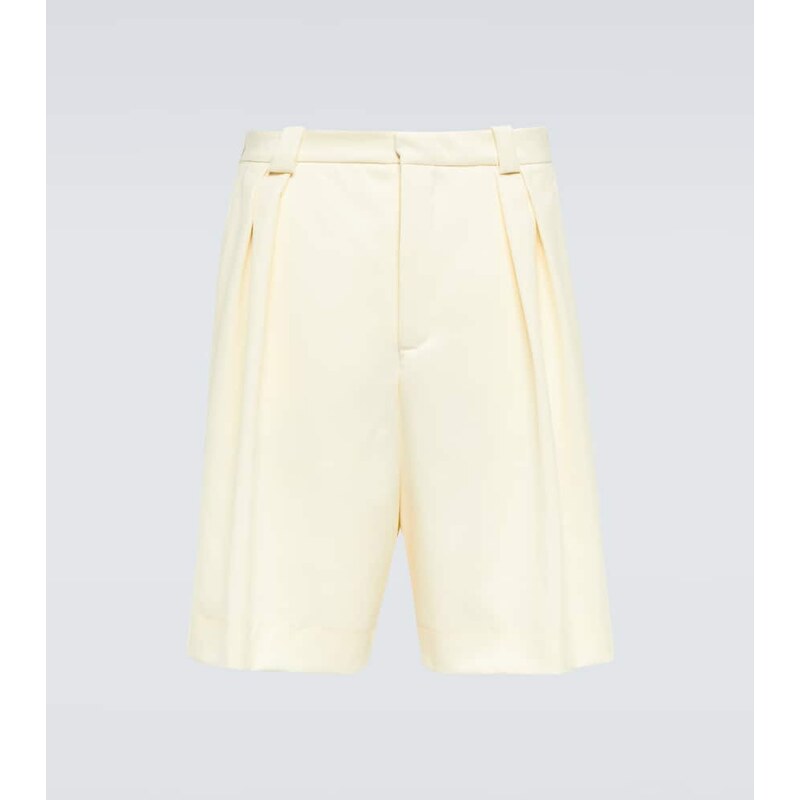 King & Tuckfield Pleated high-rise wide-leg wool shorts 68282747