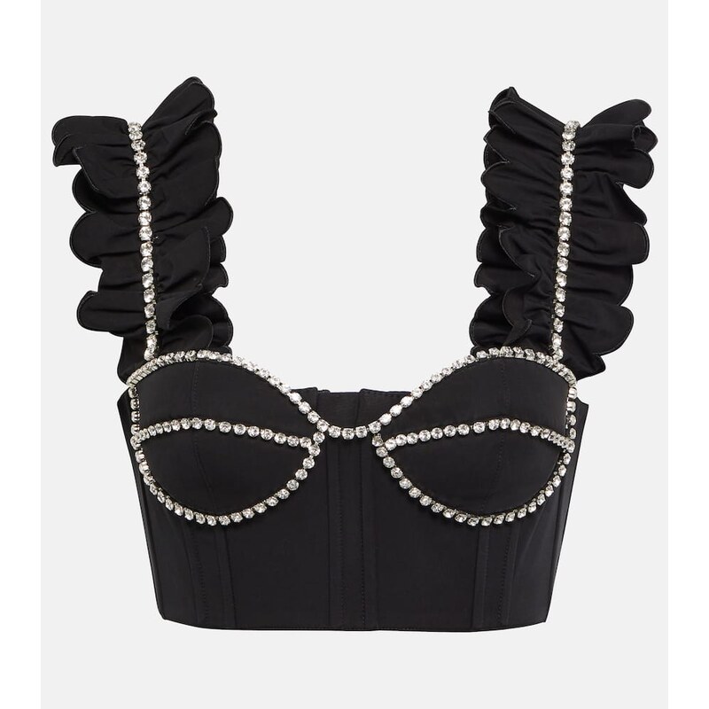 Area Embellished cotton bustier top 68282666