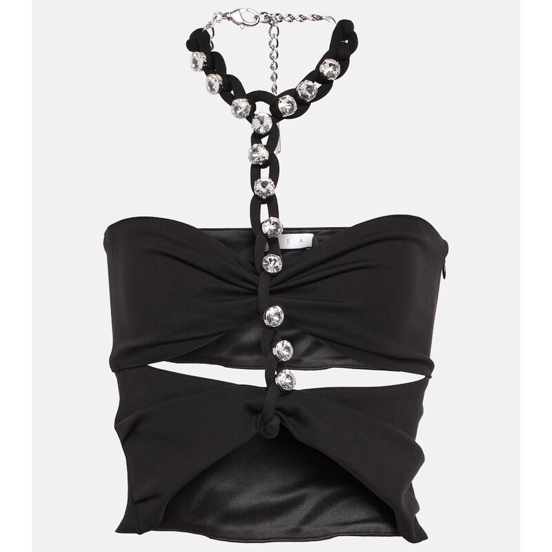 Area Chain-link embellished halter top 68072969