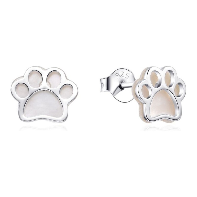 MOISS Strieborné náušnice s perleťou Tlapka E0003946 67590953