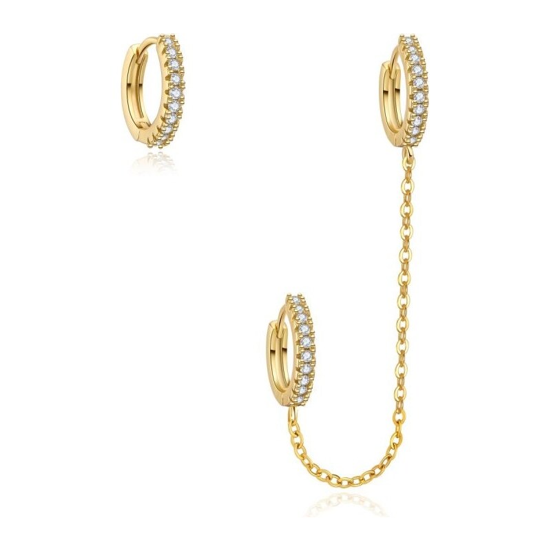 MOISS Set pozlátených kruhových náušníc so zirkónmi E0004220 67590952