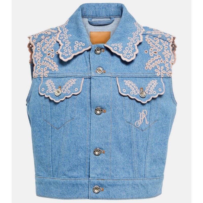 Rabanne Embroidered denim vest 67987919