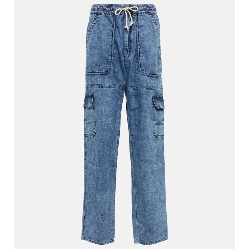 Marant Etoile Viamao straight cotton chambray pants 67978725