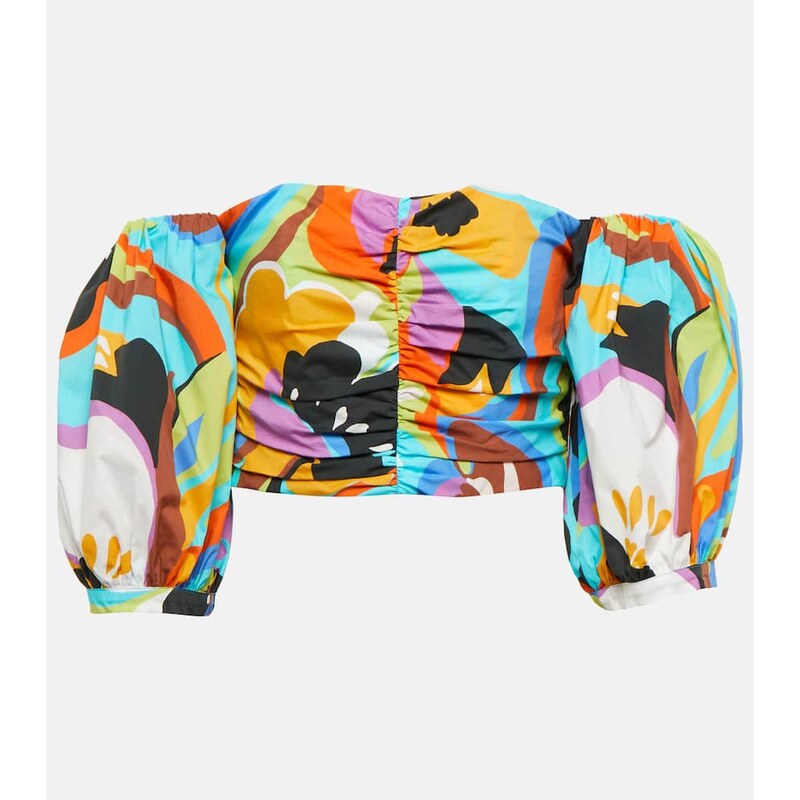 Etro Printed off-shoulder crop top 68392635