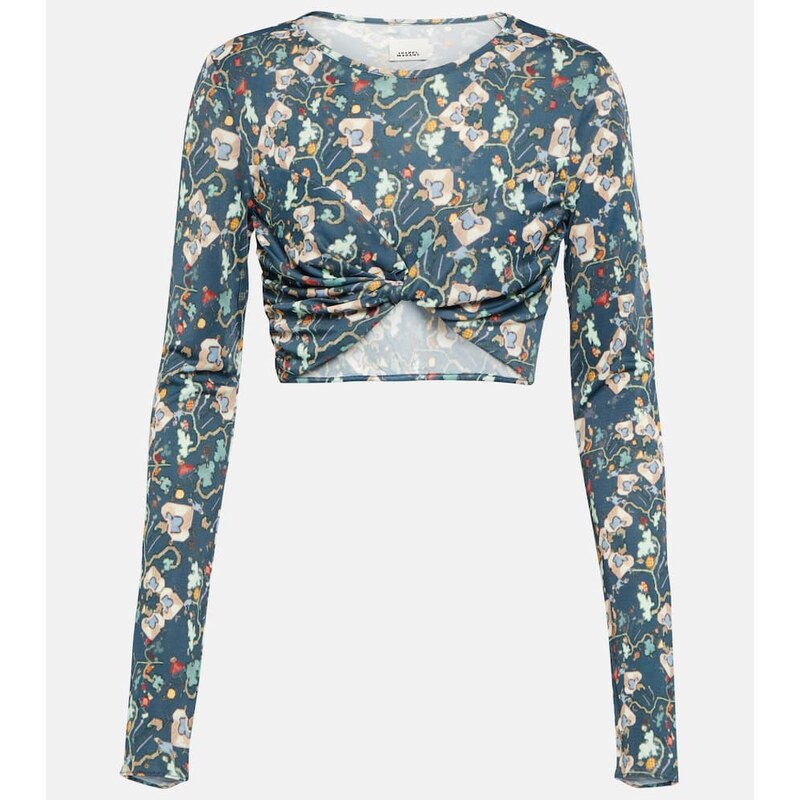 Isabel Marant Jinea floral jersey crop top 67947076
