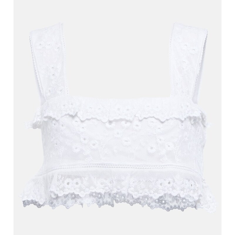 Isabel Marant Mecelia anglaise cotton and silk crop top 67967753