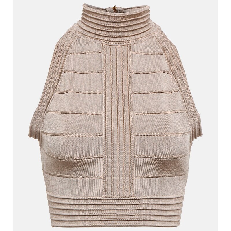 Balmain High-neck crop top 68057744