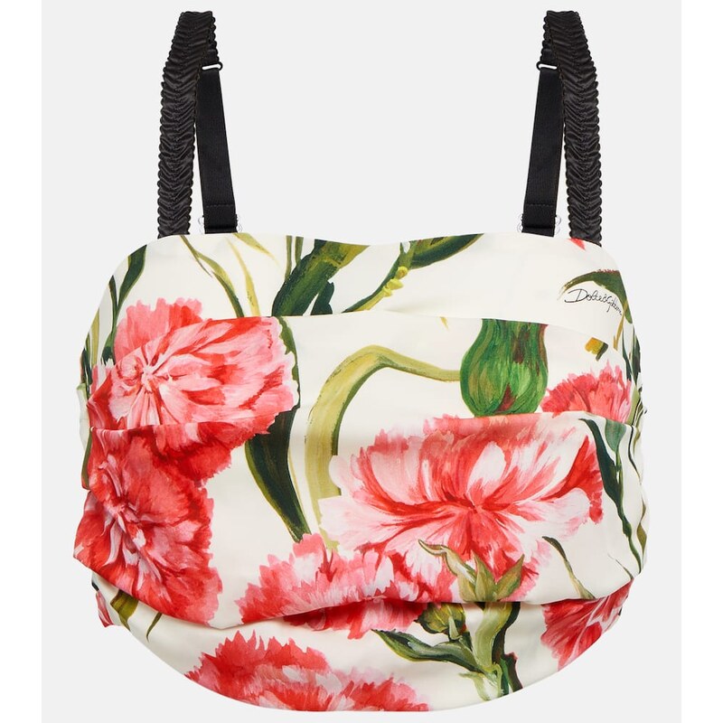 Dolce&Gabbana Floral-printed silk-blend crop top 68146059