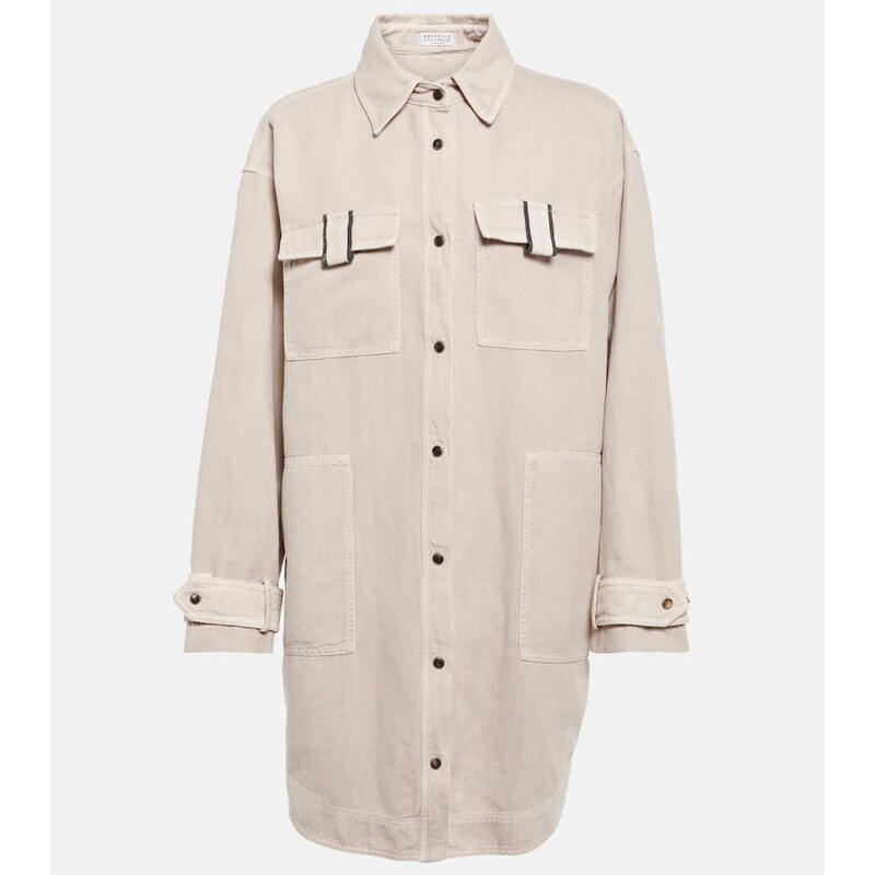 Brunello Cucinelli Cotton and linen overshirt 68131703