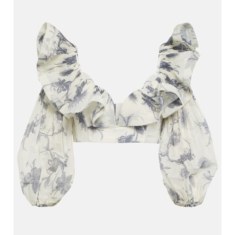 Zimmermann Keira floral crop top 68134488