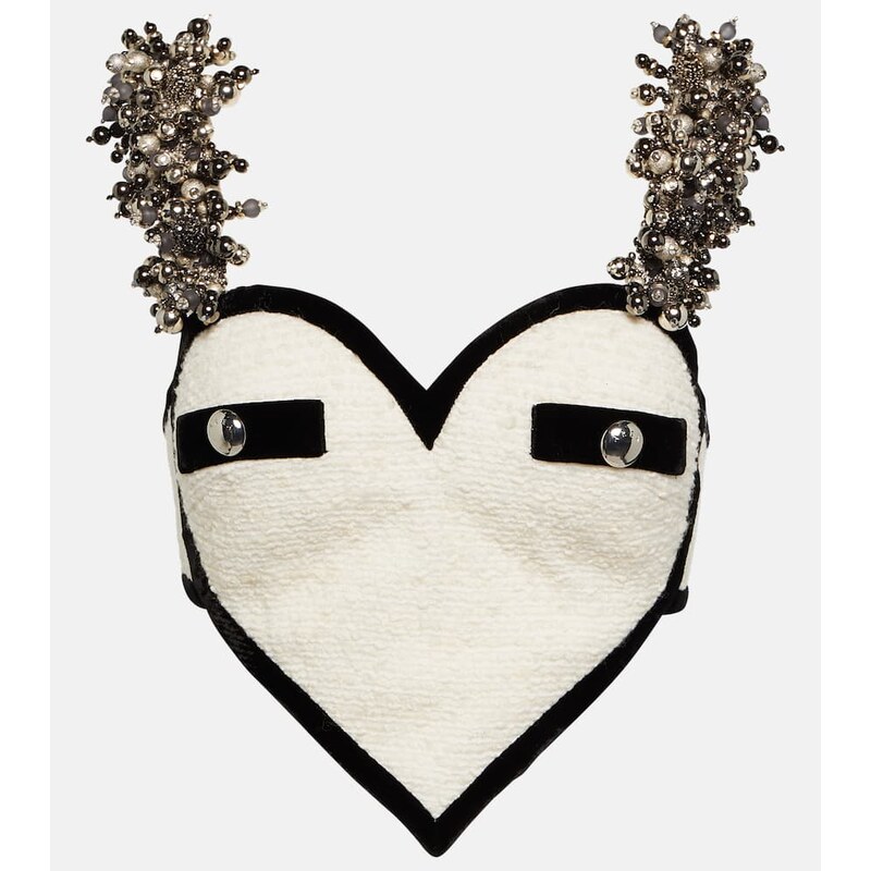 Area Heart embellished bouclÃ crop top 68259135