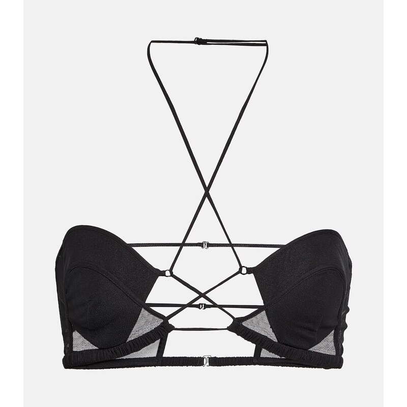 Nensi Dojaka Tulle-trimmed wool bustier 68379749