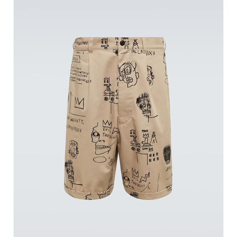 Junya Watanabe x Basquiat printed cotton shorts 68272790