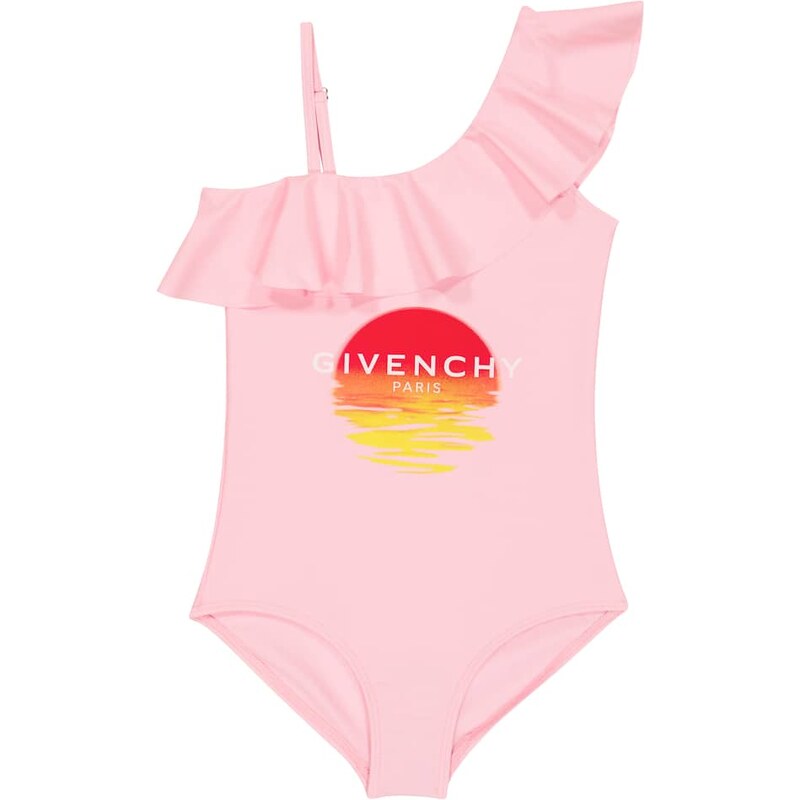 Givenchy Kids Asymmetric ruffled swimsuit 68257498