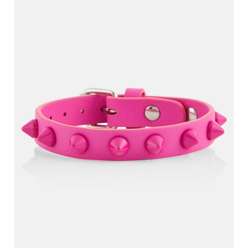 Christian Louboutin Loubilink embellished leather bracelet 68283983