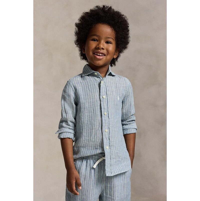 Detská ľanová košeľa Polo Ralph Lauren 67591216