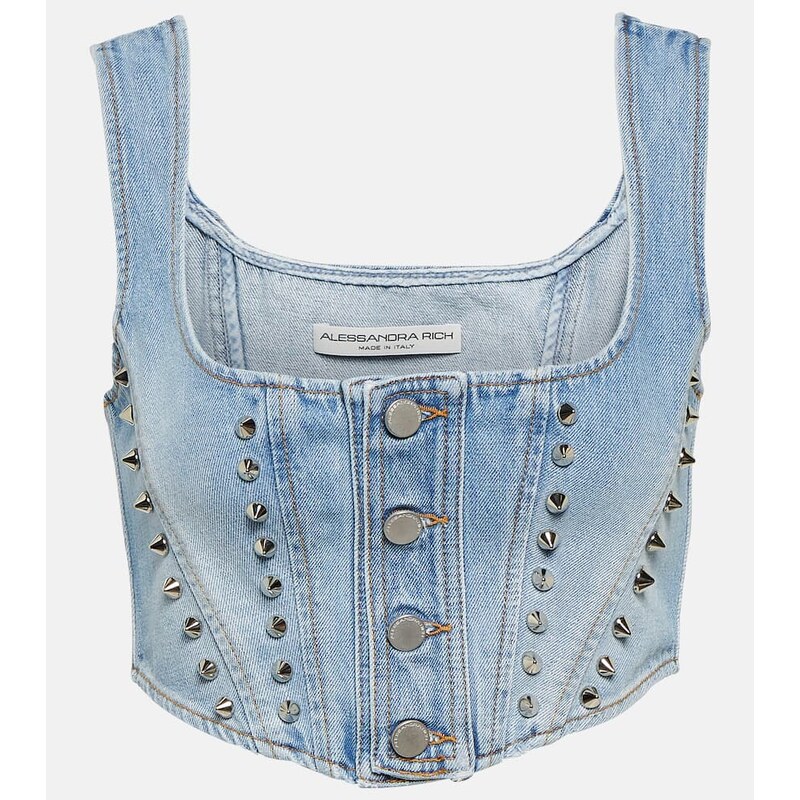 Alessandra Rich Denim crop top 68154930