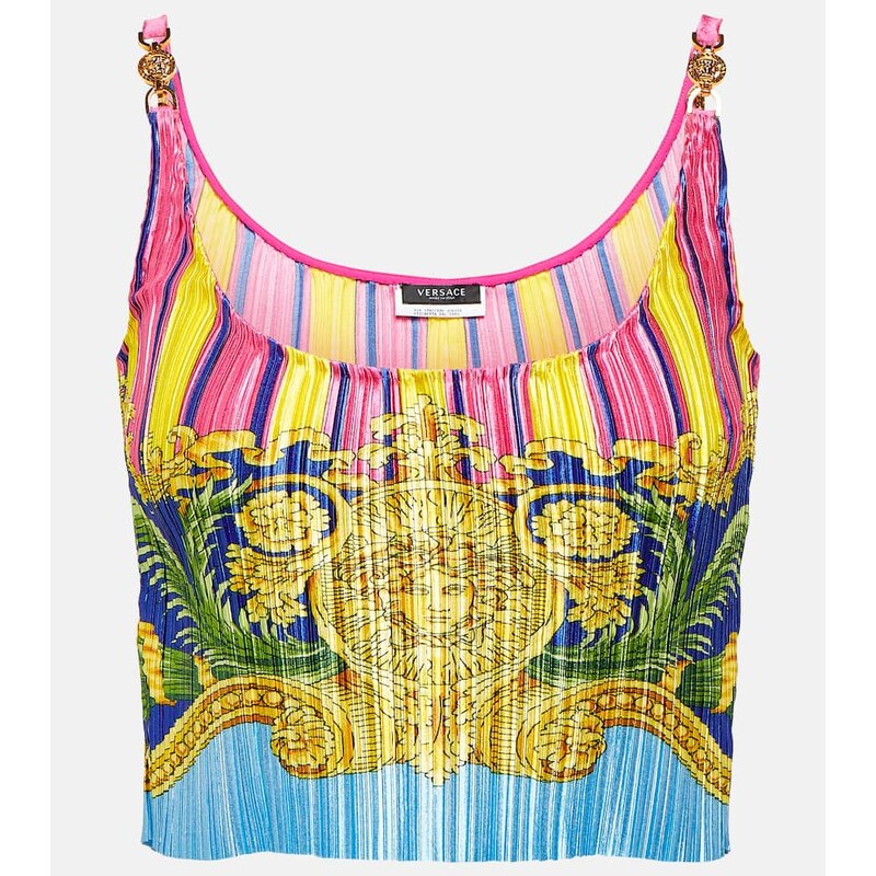 Versace Medusa Palm Springs plissÃ crop top 68128943