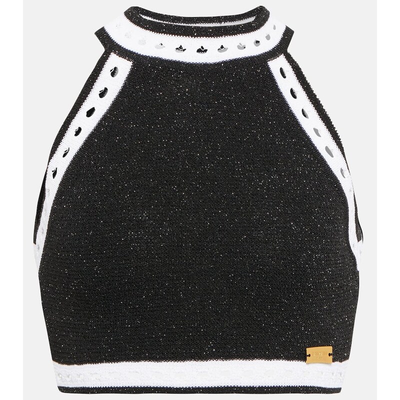 Balmain Halterneck wool-blend crop top 68271467