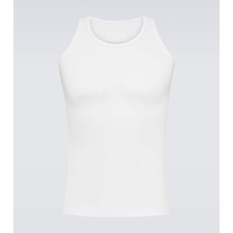 Maison Margiela Ribbed-knit cotton and silk tank top 68047379