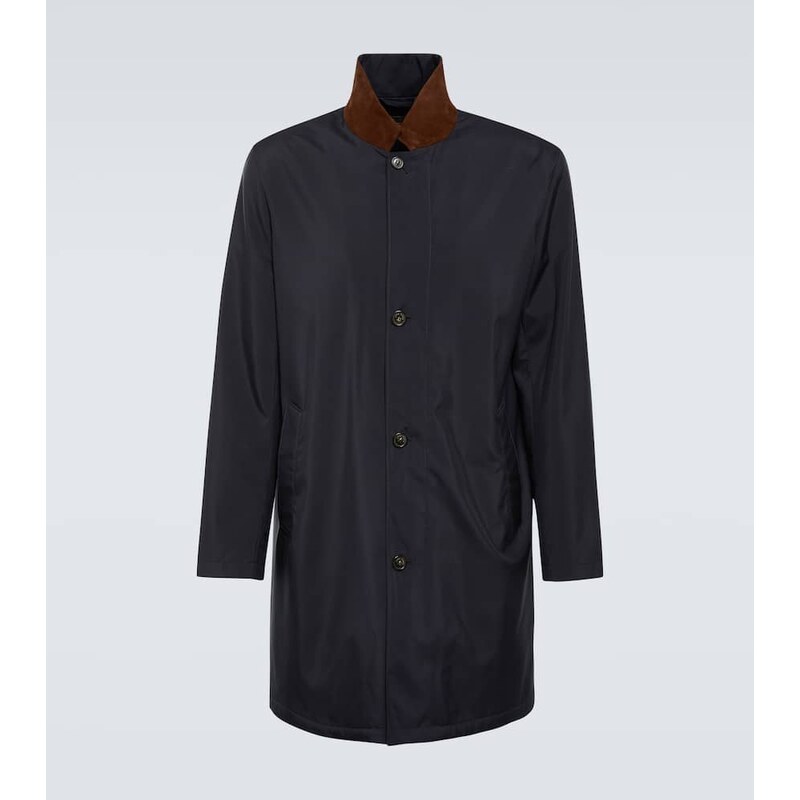 Loro Piana Sebring leather-trimmed raincoat 67948498