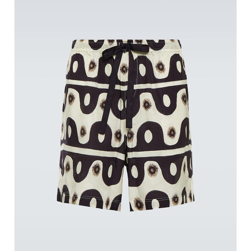 Commas Printed cotton and silk shorts 68278342