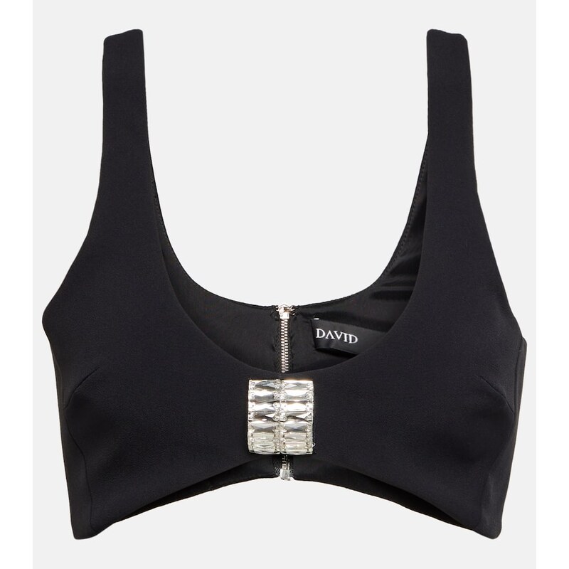 David Koma Embellished cady bra top 68274190
