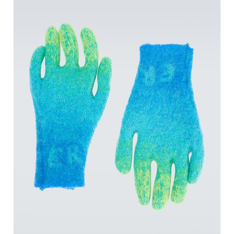 ERL Gradient knitted mohair-blend gloves 68411962