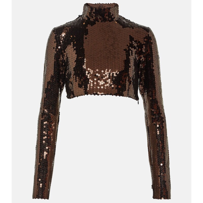 Taller Marmo Cherilyn sequined crop top 68042198