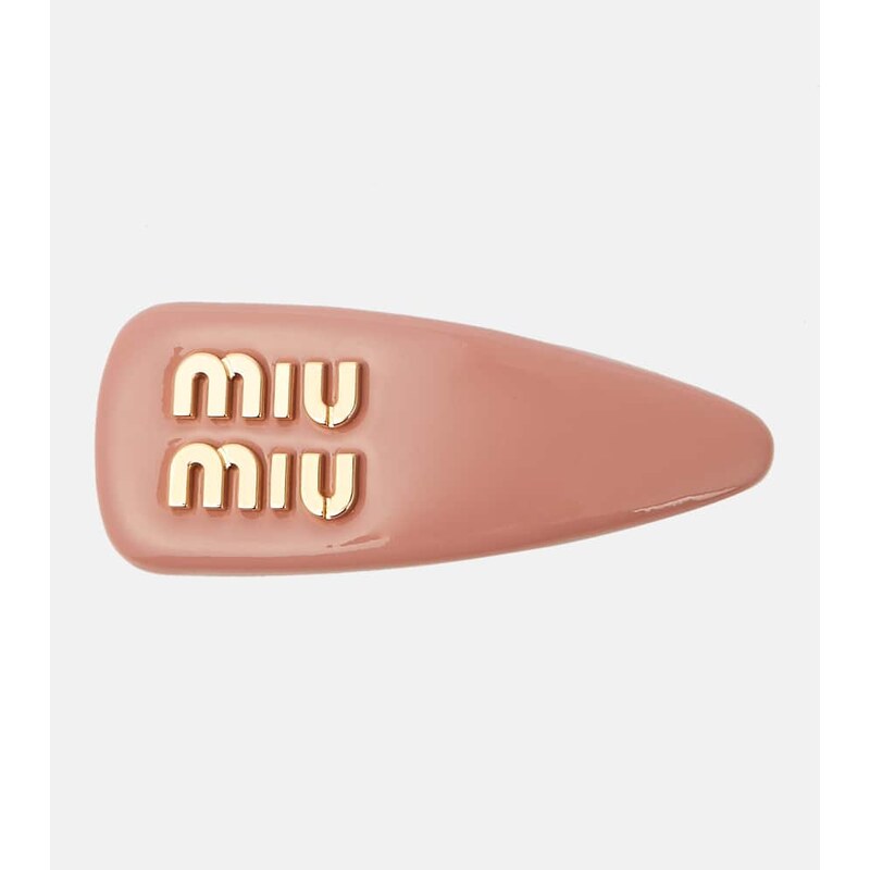 Miu Miu Logo patent leather hair clip 68053040