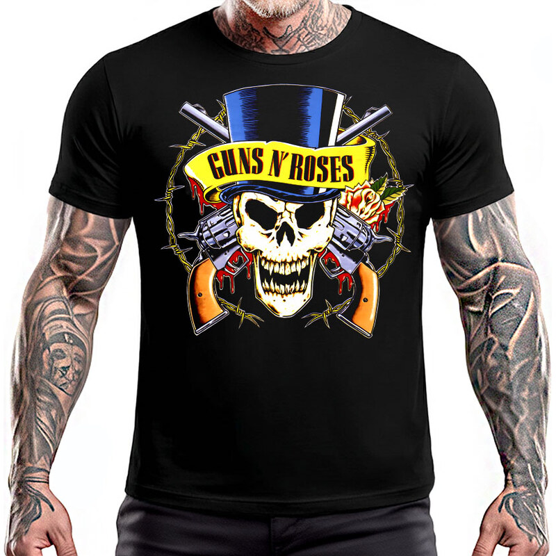 Fruit of the Loom Guns N Roses - Skull and Guns (tričko) 67591455