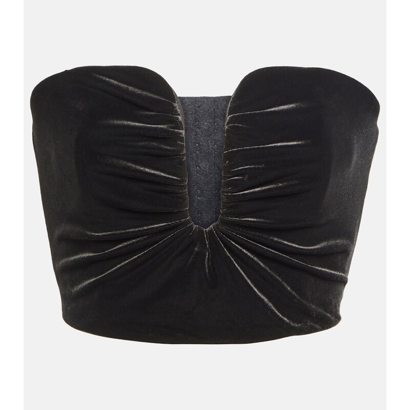 Self-Portrait Velvet crop top 68187471