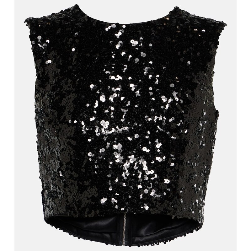 Dolce&Gabbana Sequined crop top 68175183