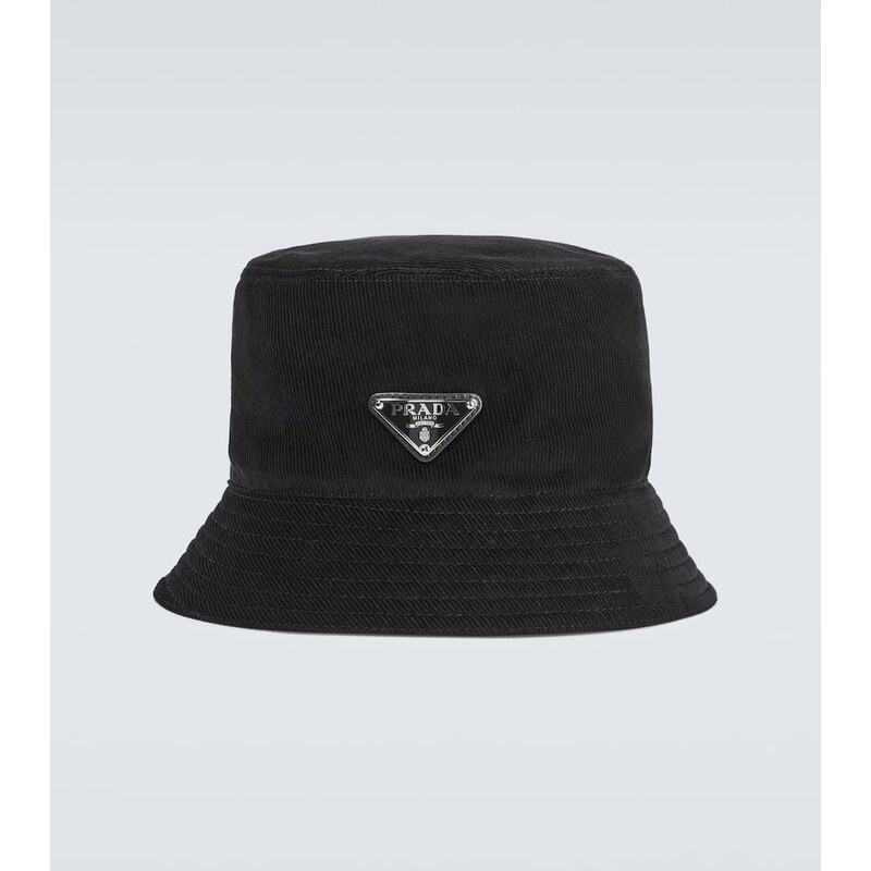 Prada Logo cotton corduroy bucket hat 68197303