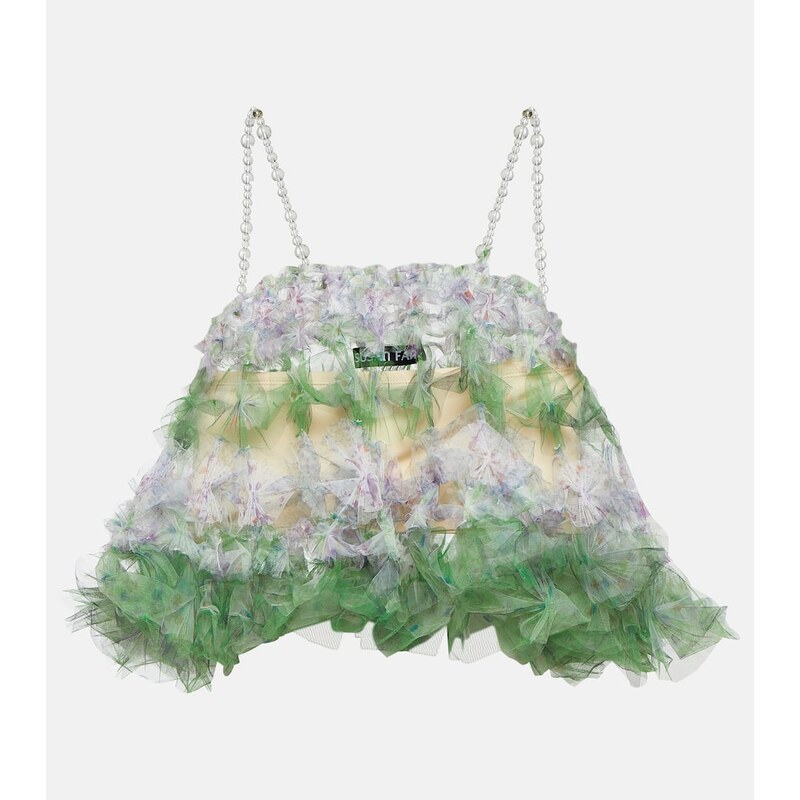 Susan Fang Embellished tulle crop top 68248216