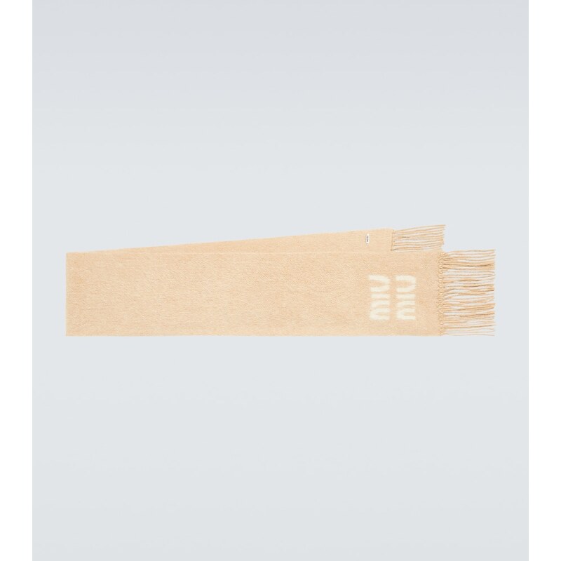 Miu Miu Logo mohair and wool-blend scarf 68246701